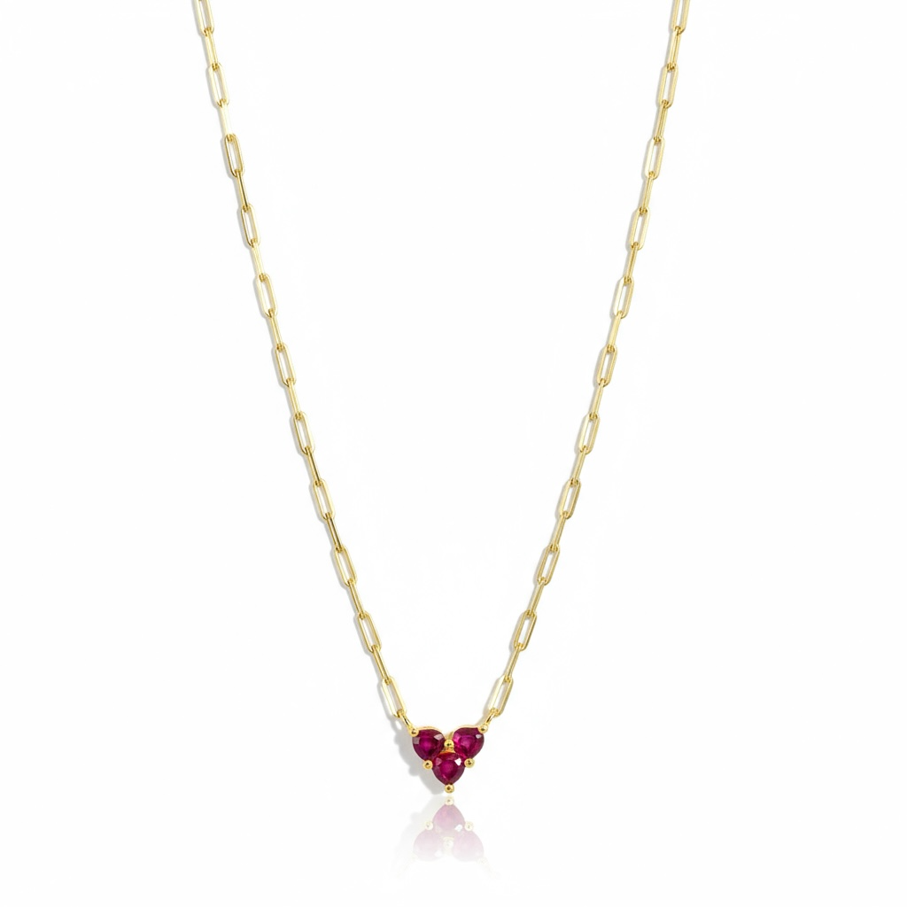 Pink Stone Heart Choker