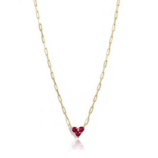 Pink Stone Heart Choker