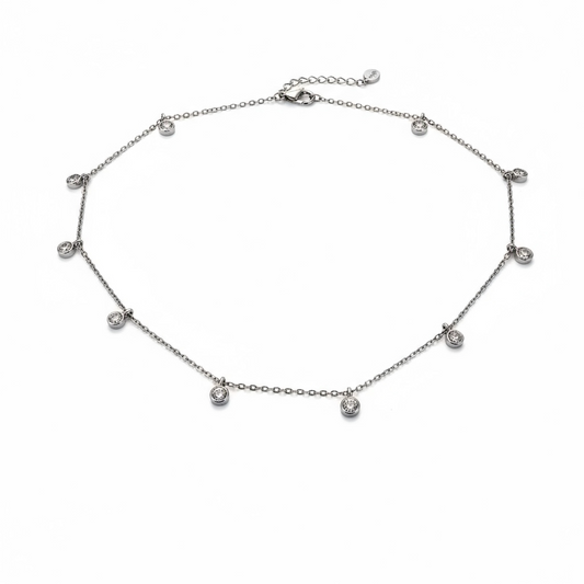 Diamond Bezel Drop Choker 