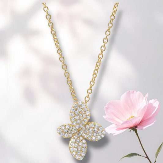 Pave Petal Necklace 