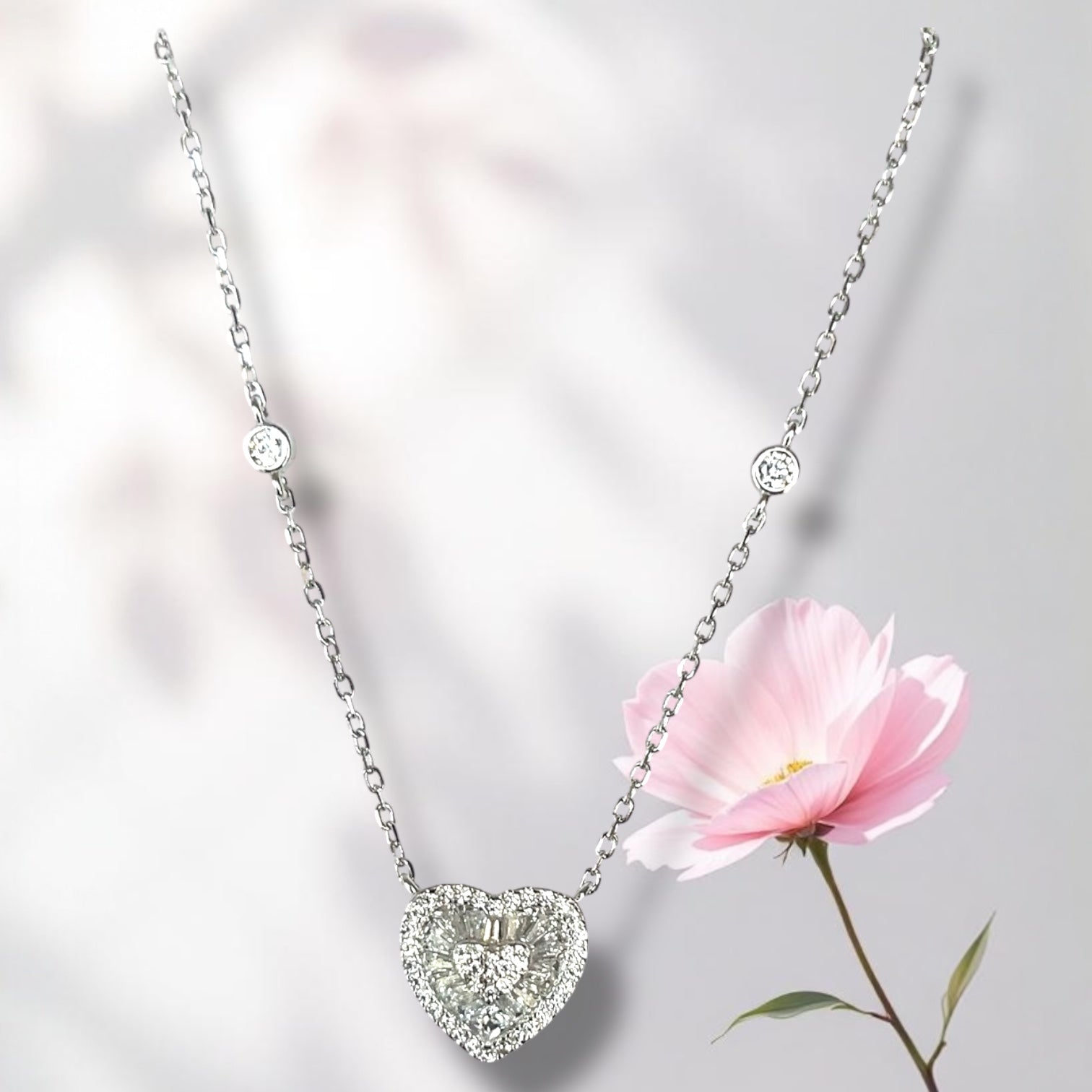 Baguette Heart Necklace 
