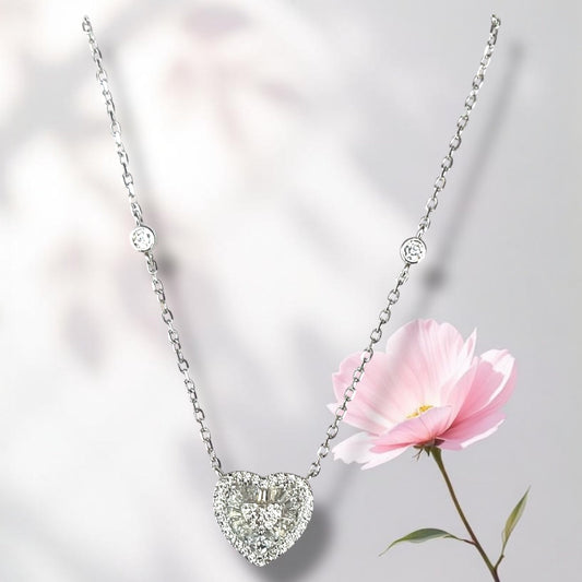 Baguette Heart Necklace 