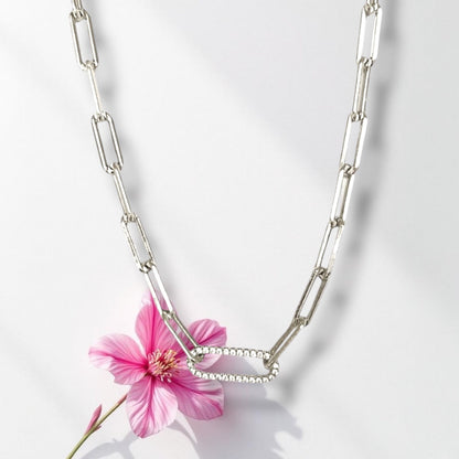 Sparkly Accent Paperclip Necklace 