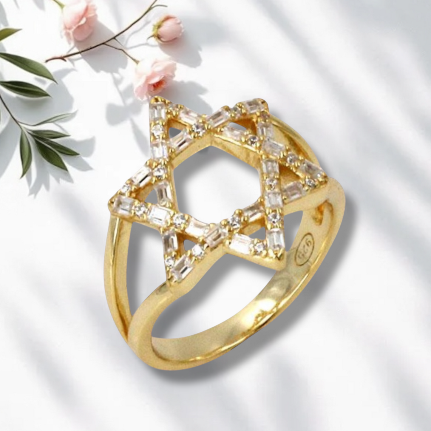 Pave Star of David Ring 