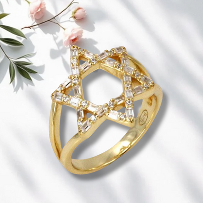 Pave Star of David Ring 