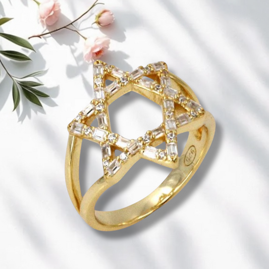Pave Star of David Ring 
