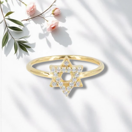 Small Pavé Star of David Ring 