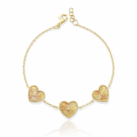 Fluted Hearts Bracelet 