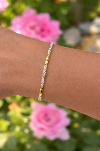 Gold Bar Tennis Bracelet 