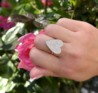 Large Pave Heart Ring 