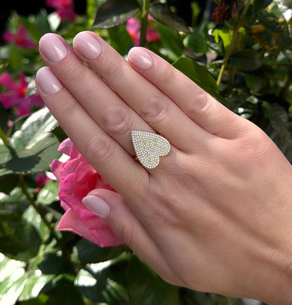 Large Pave Heart Ring 