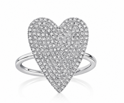 Large Pave Heart Ring