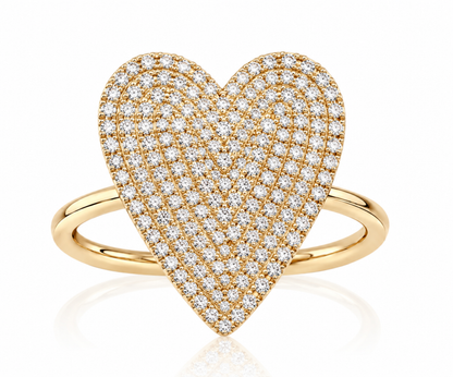 Large Pave Heart Ring