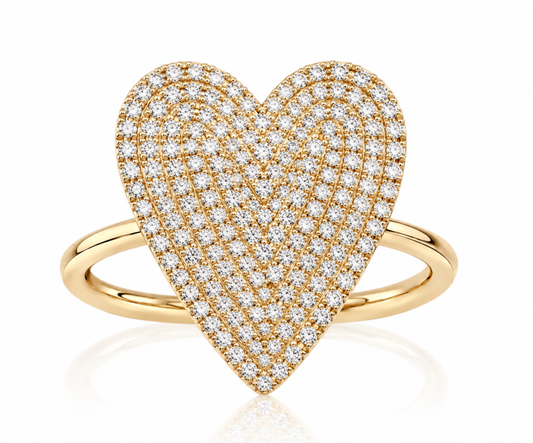 Large Pave Heart Ring