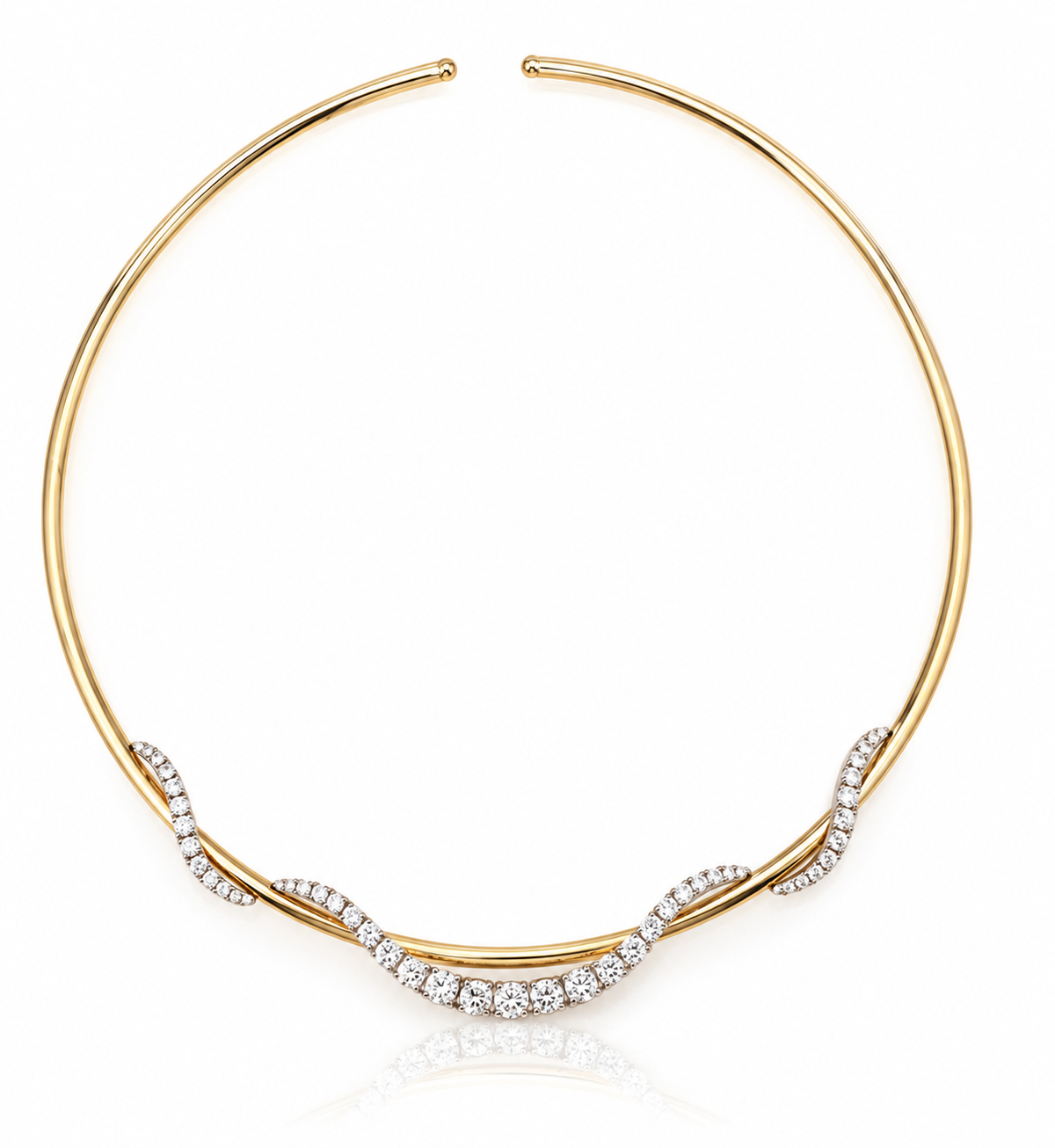 Diamond Swirl Collar Necklace 
