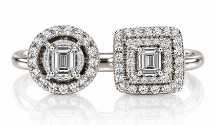 Round & Square Pavé Ring 
