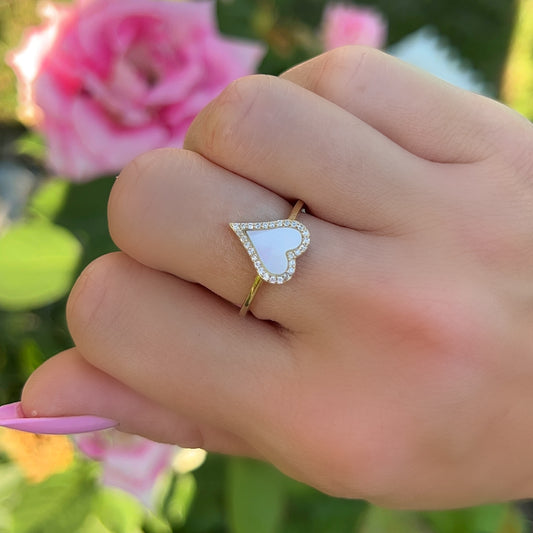 Mother of Pearl Heart Ring 