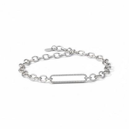 Oversized Pave Paperclip Bracelet 