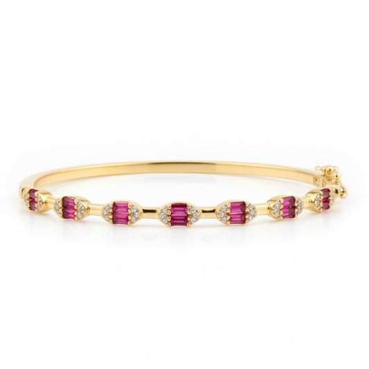 Pink Accent Oval Bangle 