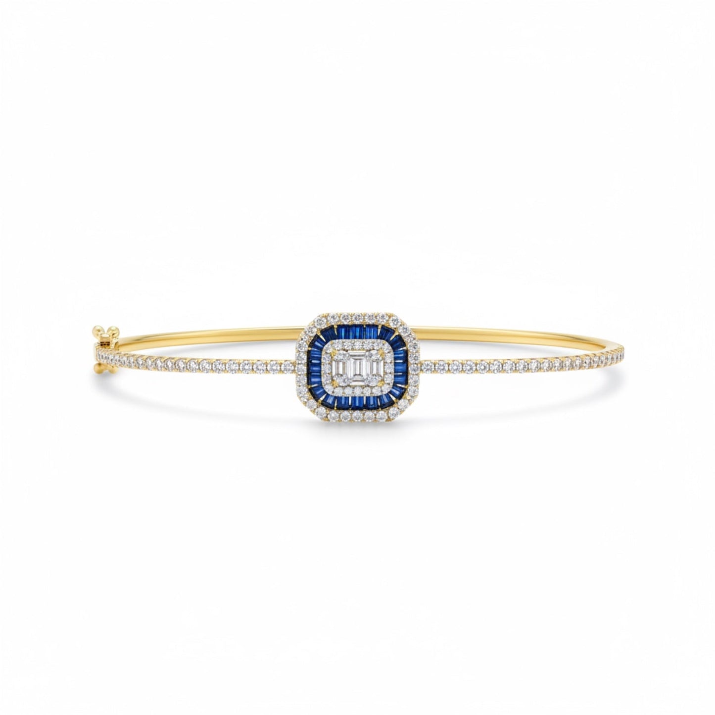 Emerald Cut Gemstone Bangle 