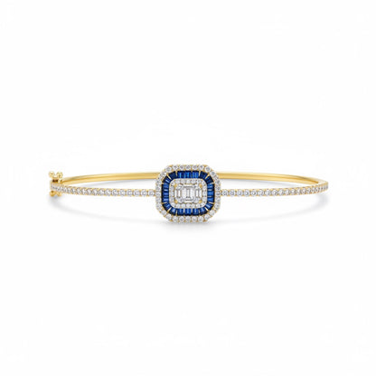 Emerald Cut Gemstone Bangle 