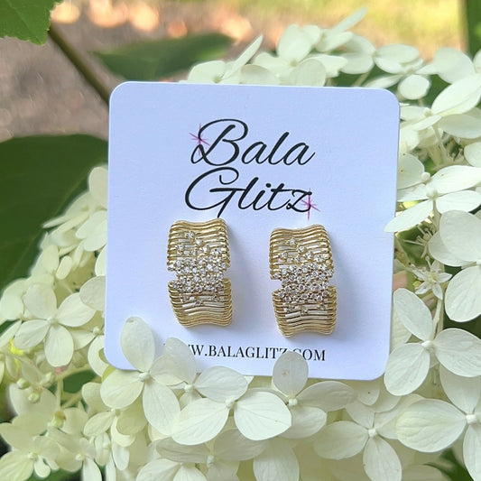 Pavé Pleats Earrings 