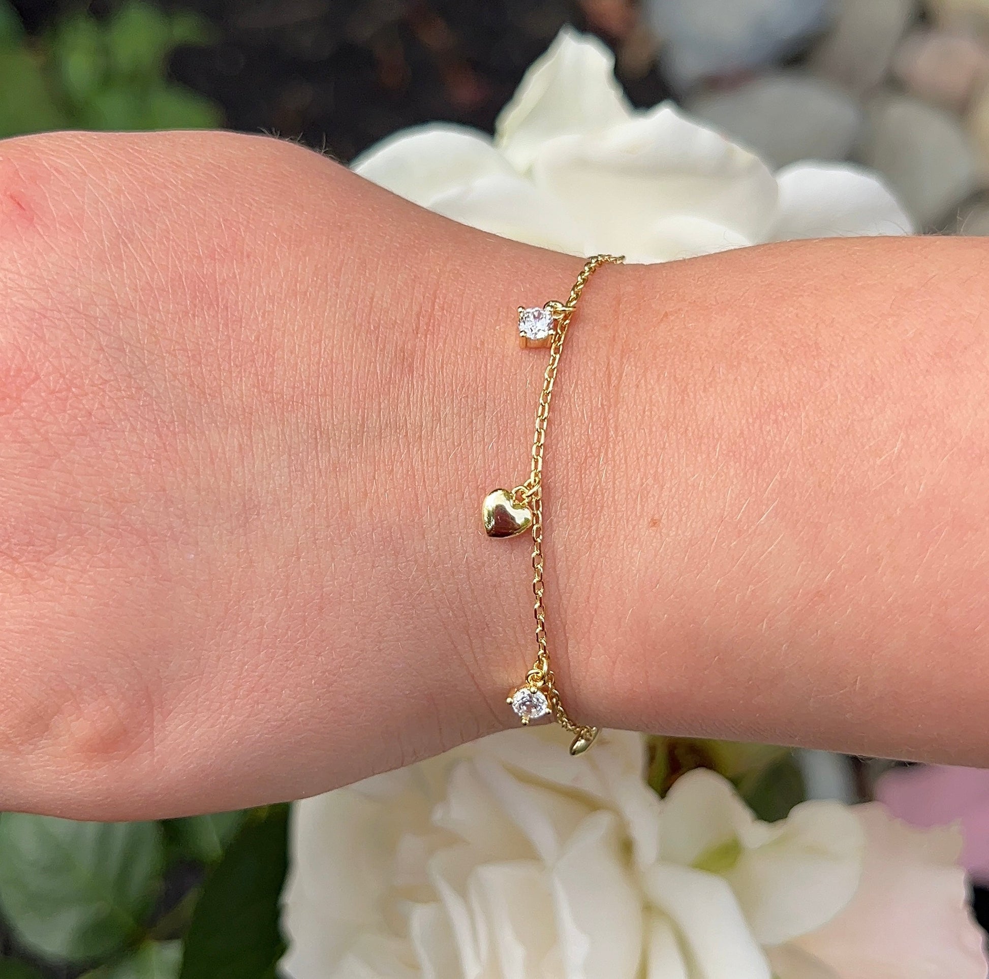 Puff Heart & Diamond Bracelet 