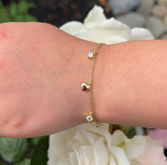 Puff Heart & Diamond Bracelet 