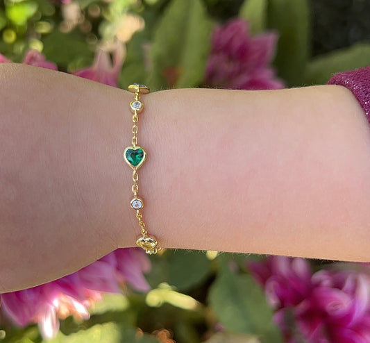 Girls Rainbow Heart Bracelet 