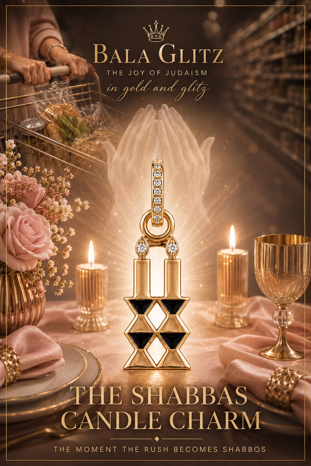 Shabbat Candles Charm 