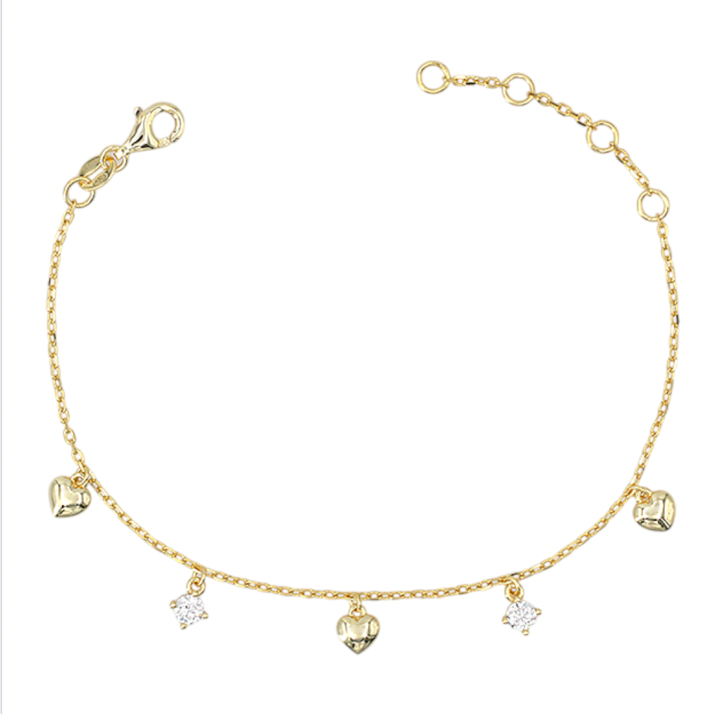 Puff Heart & Diamond Bracelet 