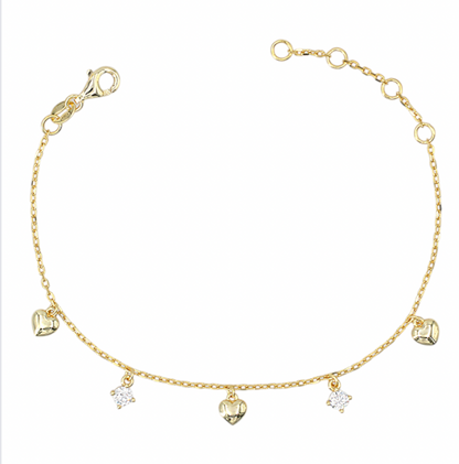 Puff Heart & Diamond Bracelet 