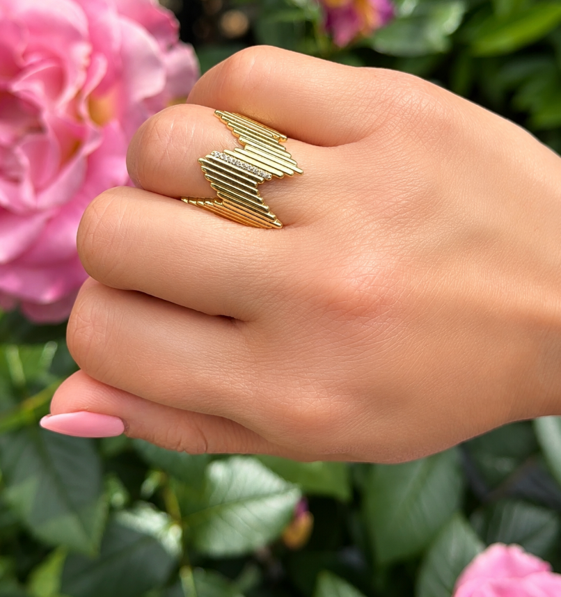 Fluted Zigzag Ring 
