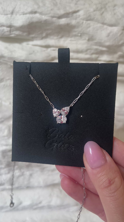 Multi Stone Paperclip Necklace