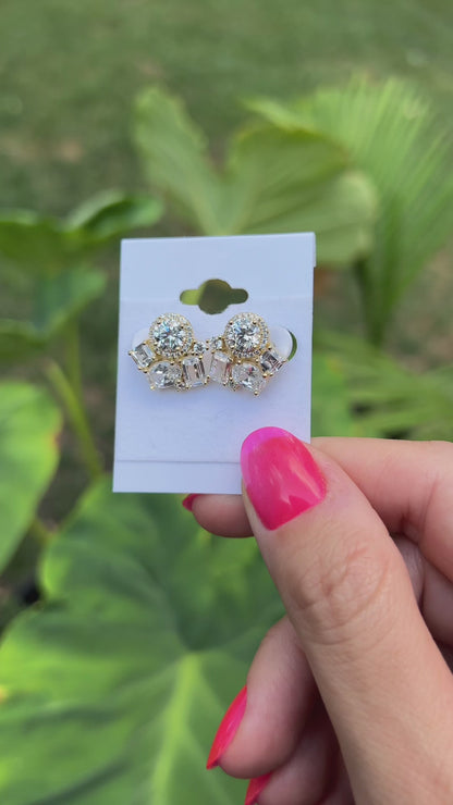 Baguette Cluster Studs