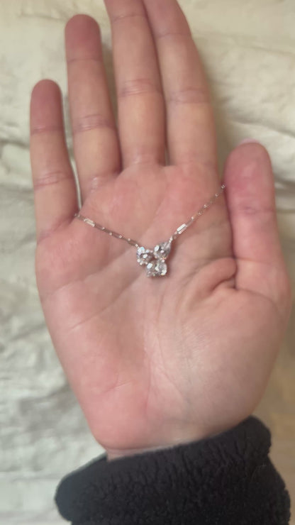 Multi Stone Paperclip Necklace