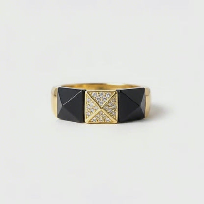 Pave Geometric Gem Ring
