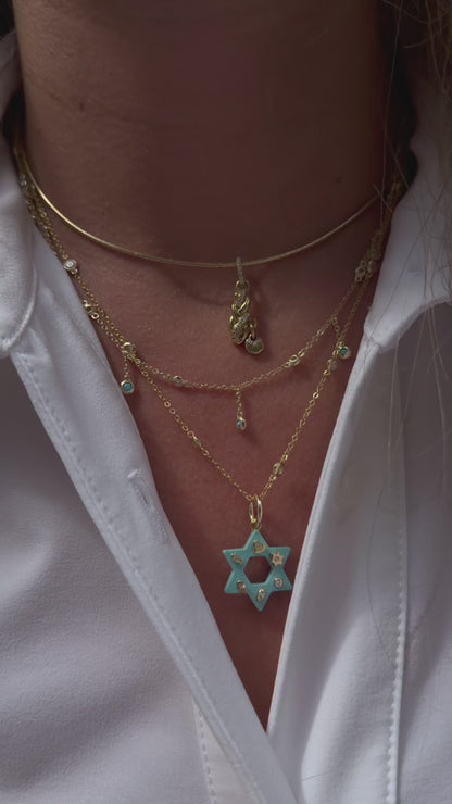 Enamel Star of David Charm