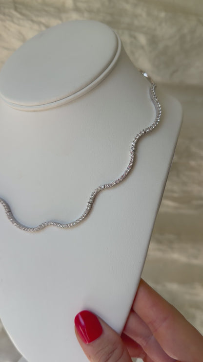 Wavy Tennis Necklace