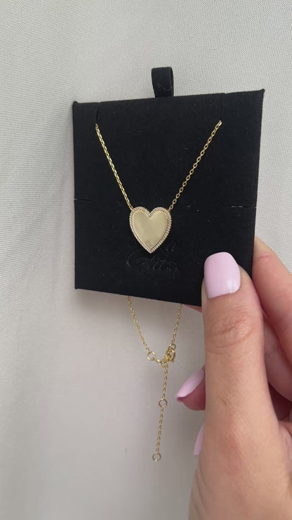 Pave Accent Heart Choker