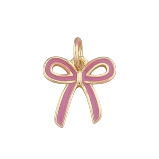 Pink Ribbon Bow Charm 